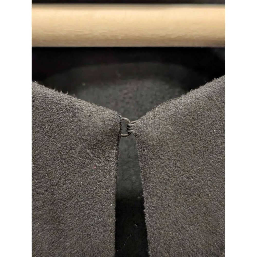Bob Mackie Wearable Art Women's L Black Laser Cut Jacket Faux Suede Open Front - Picture 4 of 10